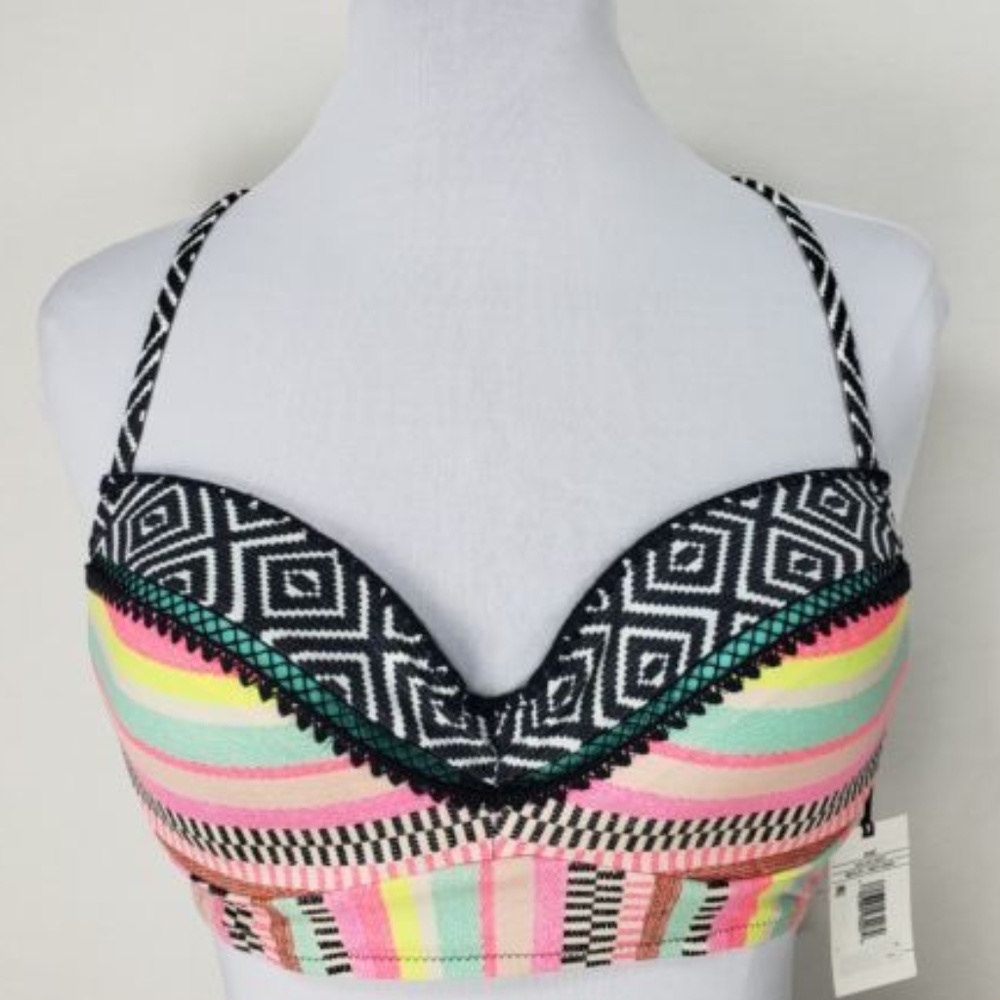 NWT Shade & Shore Bikini Swim Top Blanket Stripe